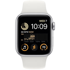 Apple Watch SE (GPS) 44mm S/M Smart Watch Aluminum Case with White Sport Band
