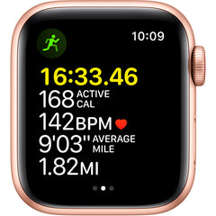 Apple Watch SE (GPS + Cellular) 44mm Smart Watch Gold Aluminum Case with Sport Band - Starlight