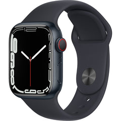 Apple Watch Series 7 (GPS + Cellular) 41mm Smart Watch Aluminum Case with Sport Band - Midnight