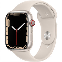 Apple Watch Series 7 (GPS + Cellular) 45mm Smart Watch Aluminum Case With Sport Band -Starlight