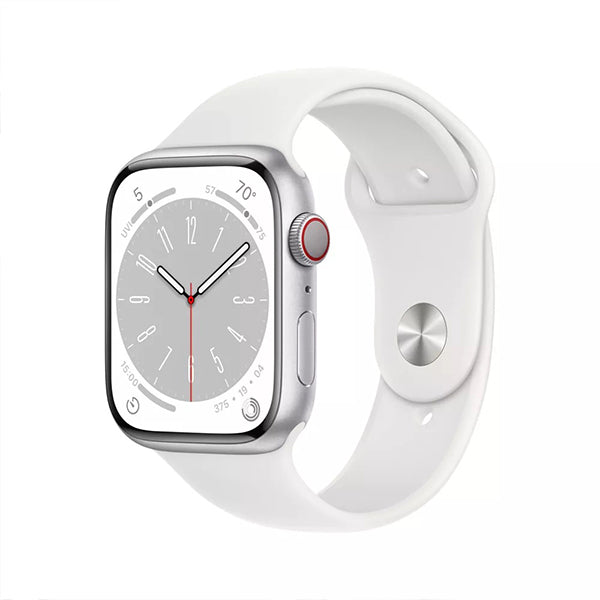 Apple Watch Series 8 (GPS + Cellular) 41mm/SL Smart Watch Aluminum Case with Sport Band - White