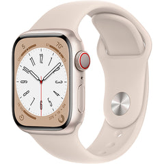 Apple Watch Series 8 (GPS + Cellular) 45mm/SM Smart Watch Aluminum Case with Sport Band - Starlight