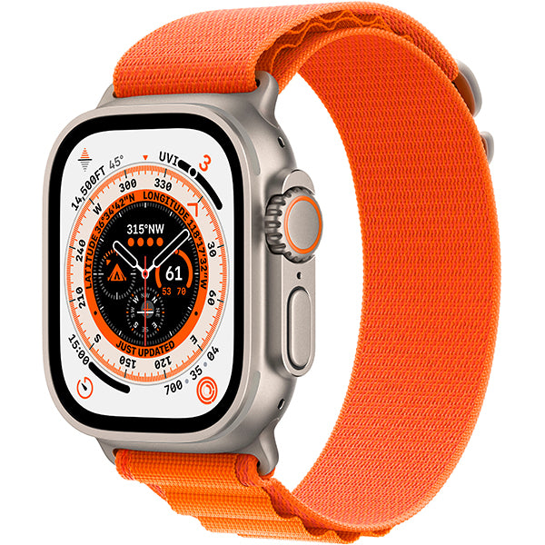 Apple Watch Ultra 49mm/M (GPS) Titanium Case with Orange Alpine Loop - Orange Price in Dubai