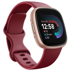 Fitbit Activity Tracker Versa 4 Fitness Smartwatch - Beet Juice/ Copper Rose Aluminium
