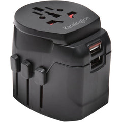 Kensington International Grounded 3 Prong Travel Adapter with Dual 2.4A USB Ports