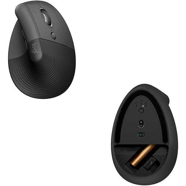 Logitech Lift Vertical Ergonomic Wireless Mouse - Graphite