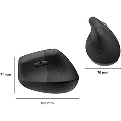 Used Logitech Lift Vertical Ergonomic Wireless Mouse - Graphite Price in Dubai