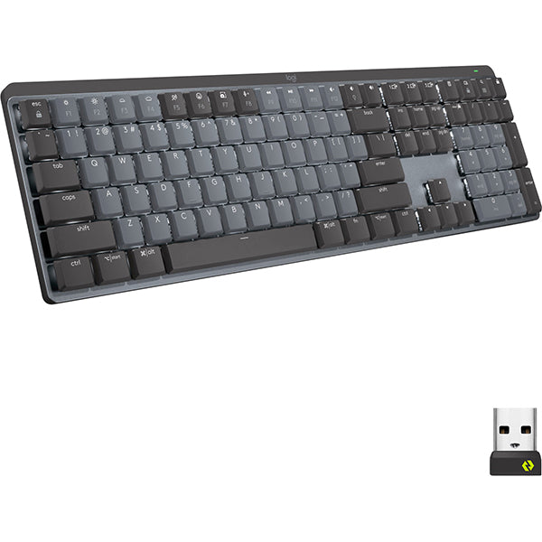 Logitech MX Wireless Mechanical Tactile Switch Keyboard for with Backlit Keys - Graphite