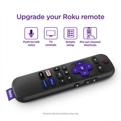 Roku Voice Remote for Roku Players Roku TV and Roku Streambars - Black