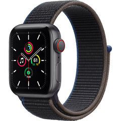 Apple Watch SE (GPS + Cellular) 40mm Smart Watch Aluminum Case with Charcoal Sport Loop - Charcoal